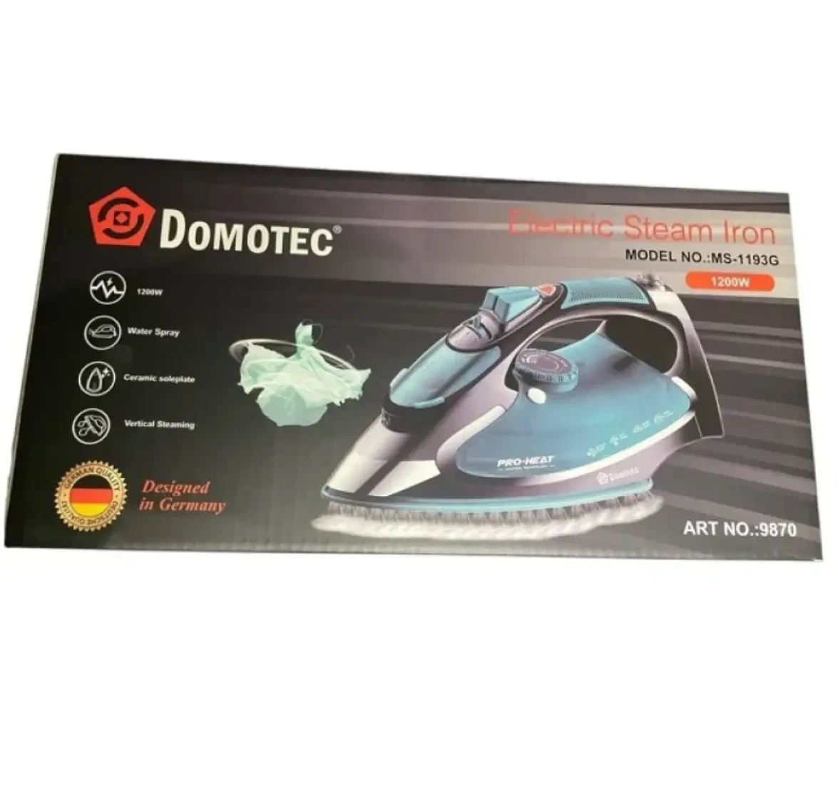 Утюг паровой Domotec MS 1193G керамическая подошва вертикальное отпаривание Черный/Синий (2734169243) - фото 5 Утюг паровой Domotec MS 1193G керамическая подошва вертикальное отпаривание Черный/Синий (2734169243) - фото 5