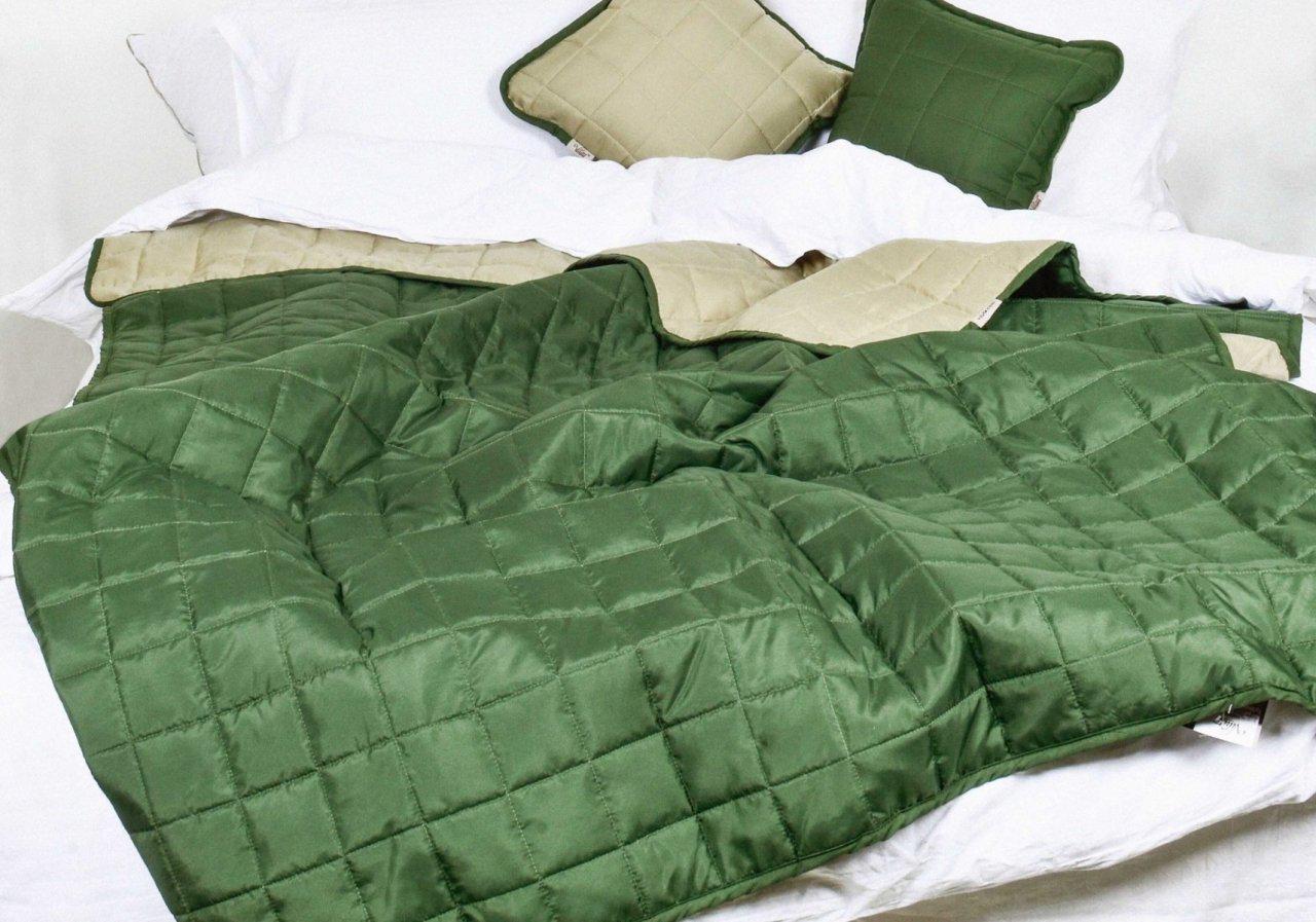 Покривало стьобане Viluta Дует 210х220 Оливковий (130790)