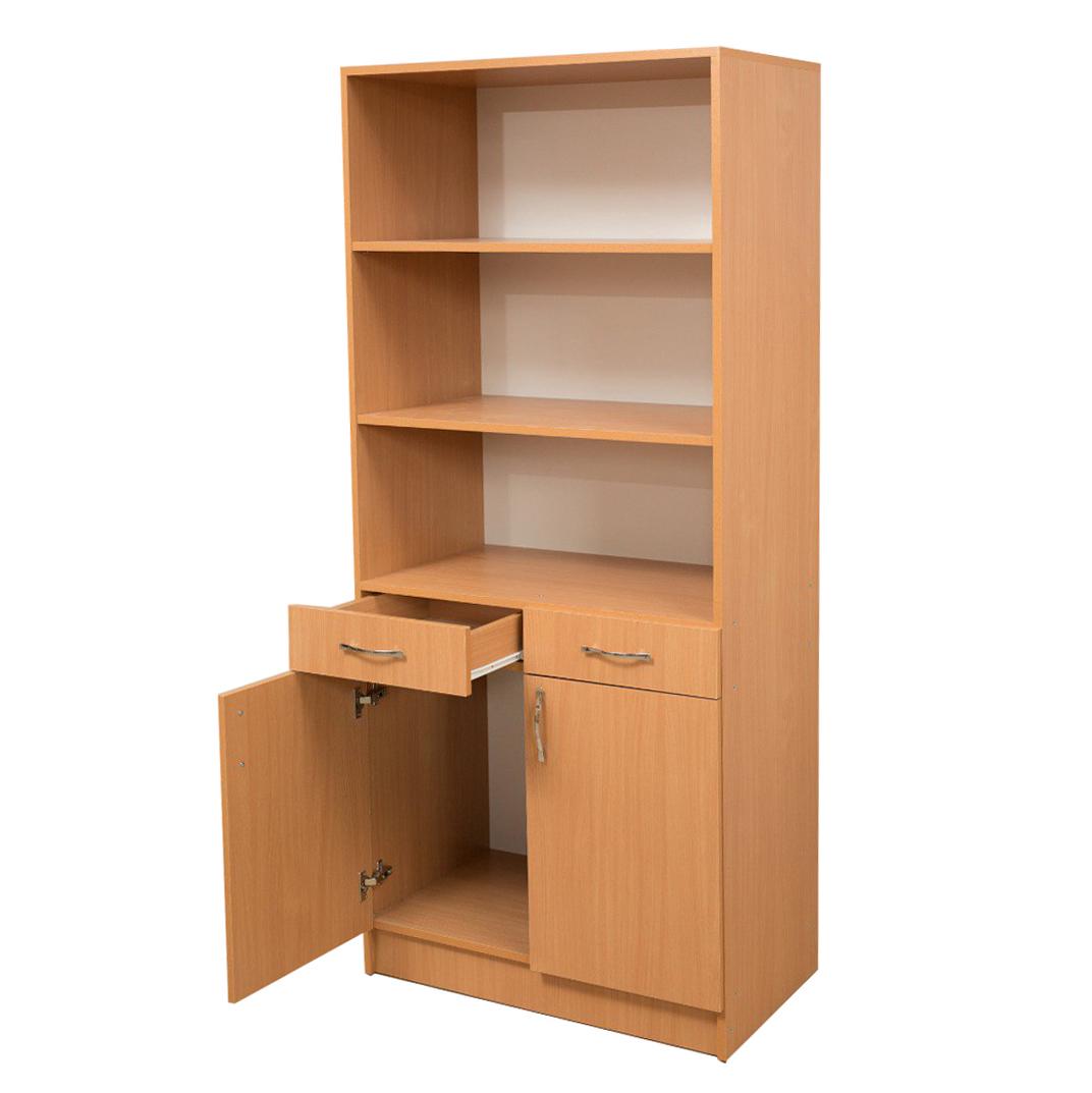 Шафа для документів Goydalka напівзакрита 2-х дверна з 2-ма шухлядами Goydalka з ЛДСП/кромка ПВХ 800х450х1800 мм Бук (42412) - фото 2 Шафа для документів Goydalka напівзакрита 2-х дверна з 2-ма шухлядами Goydalka з ЛДСП/кромка ПВХ 800х450х1800 мм Бук (42412) - фото 2