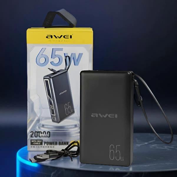 Повербанк Awei P97K 20000 mAh 65W - фото 2 Повербанк Awei P97K 20000 mAh 65W - фото 2