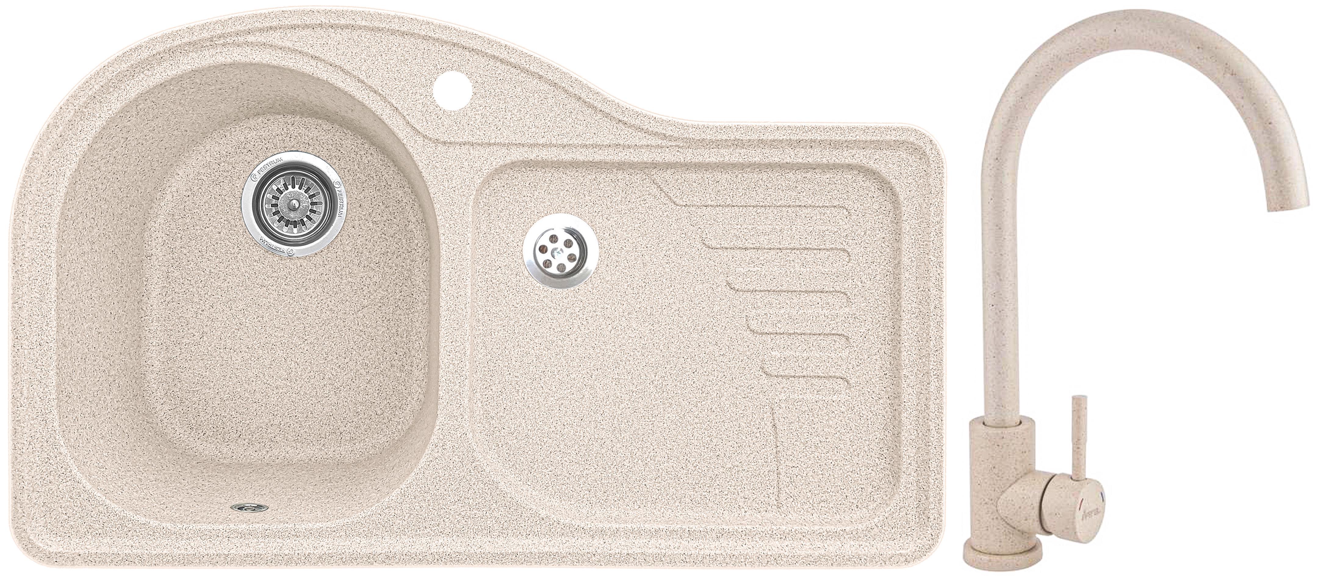 Мойка кухонная Valetti 52R со смесителем 840x510 мм Бежевый Мойка кухонная Valetti 52R со смесителем 840x510 мм Бежевый