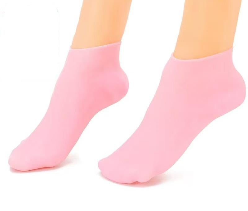 Носки силиконовые увлажняющие для питания и заживления сухой кожи ног Розовый (U9256)