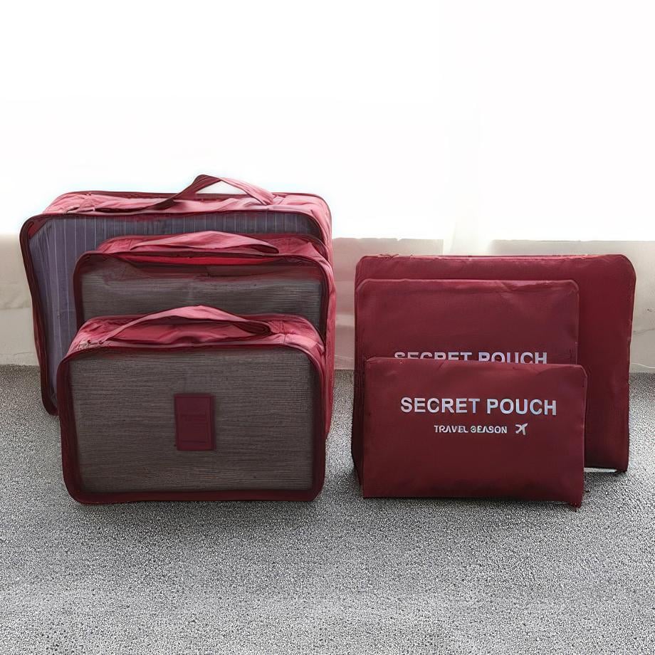 Органайзеры дорожные для путешествий Secret Pouch Travel 6 шт. Бордовый (1009747-Burgundy) - фото 4