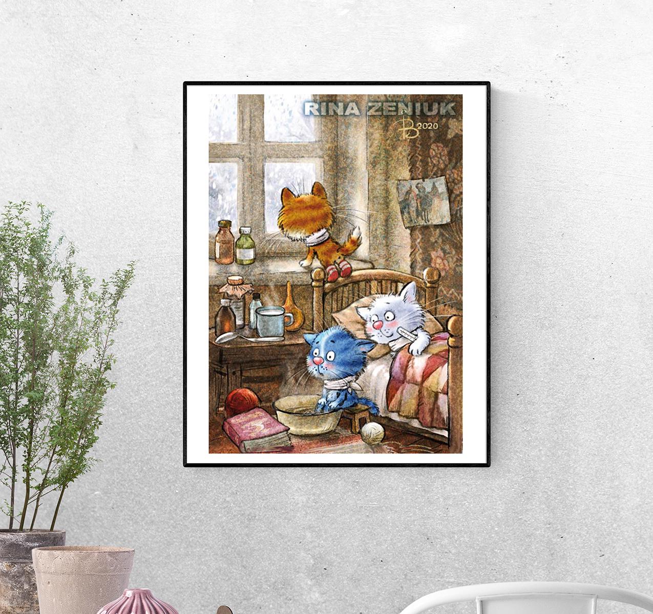 Постер Заболели котята формат А-1