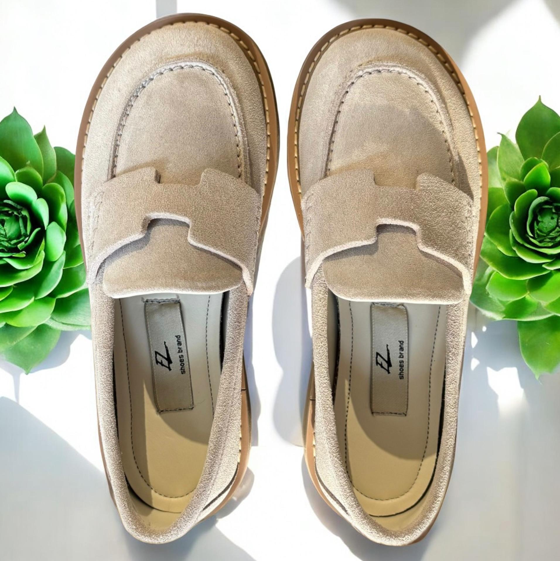 Лоферы анатомические женские MARANDI натуральная замша р. 37 Бежевый (AnLof-Z-37-bej) - фото 5