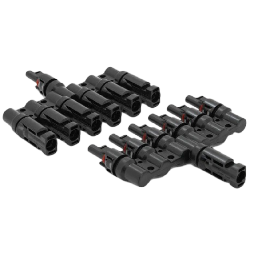 Кабельный разветвитель шестиконтактный коннектор MC4-6T 30A 1000V с защитой IP67 Черный (27918543)