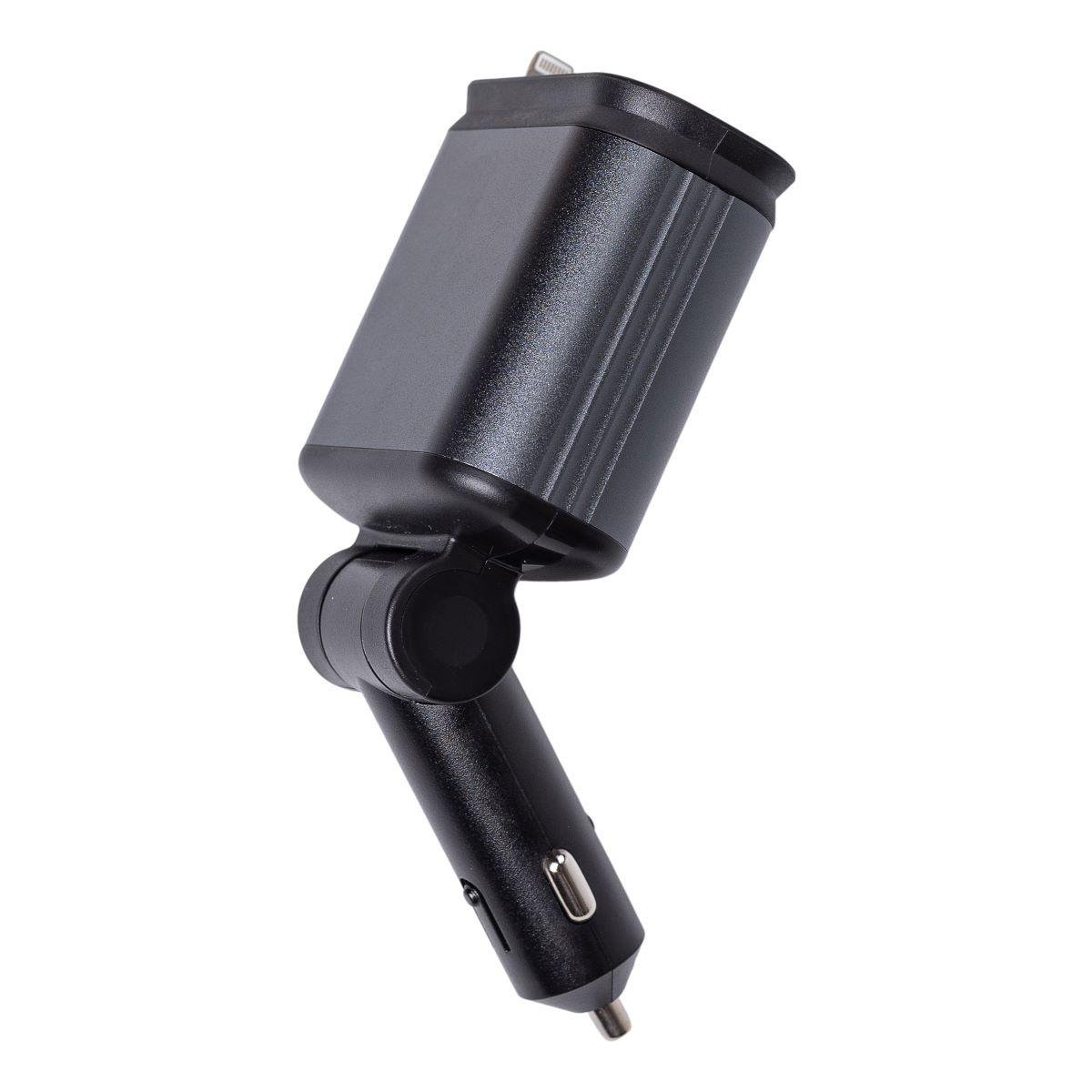 Зарядний пристрій автомобільний LED-проекція зі швидкою зарядкою та висувними кабелями Apple Lightning/USB-С (6836) - фото 6