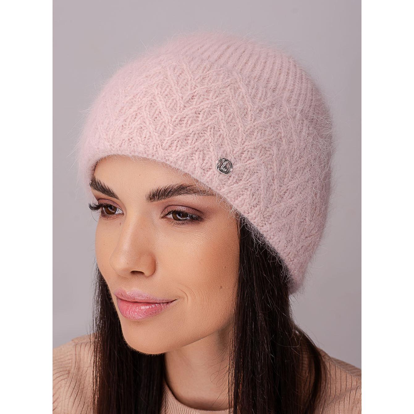 Шапка ангорова жіноча з флісовою підкладкою і візерунком на відвороті Leks Марі Світла пудра - фото 1 Шапка ангорова жіноча з флісовою підкладкою і візерунком на відвороті Leks Марі Світла пудра - фото 1