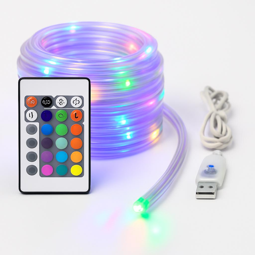 Гирлянда уличная неоновая RGB с пультом управления водонепроницаемая 10 м (94525325)