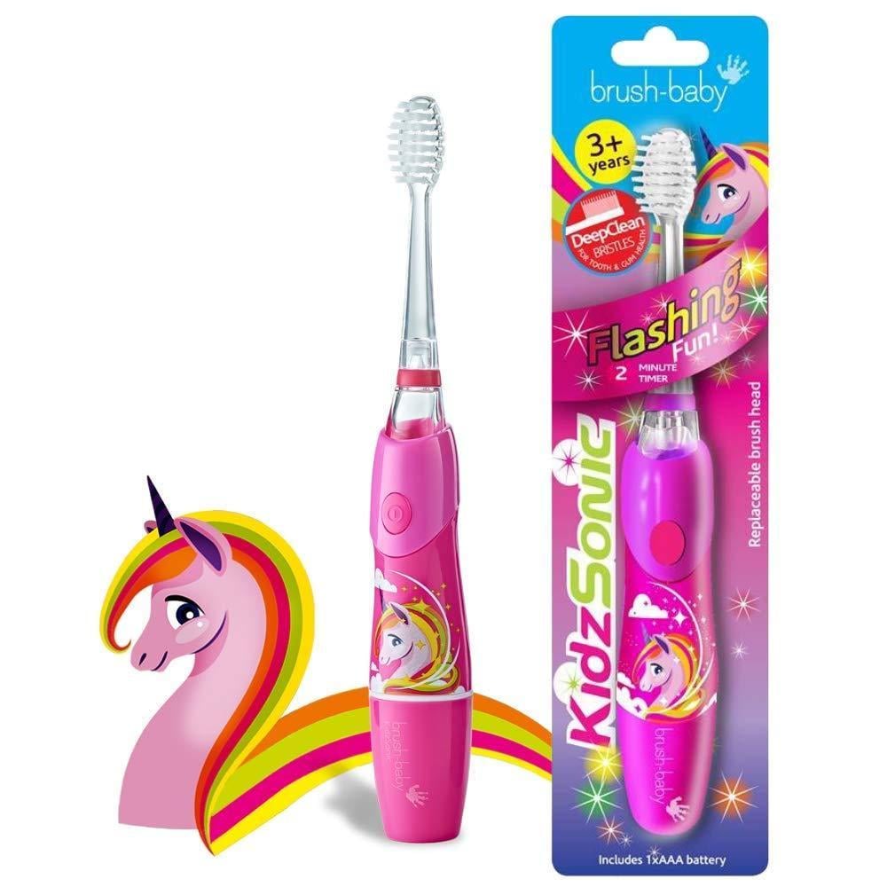 Зубная щетка звуковая Brush-Baby KidzSonic от 3 лет 2 насадка Розовый (4642)