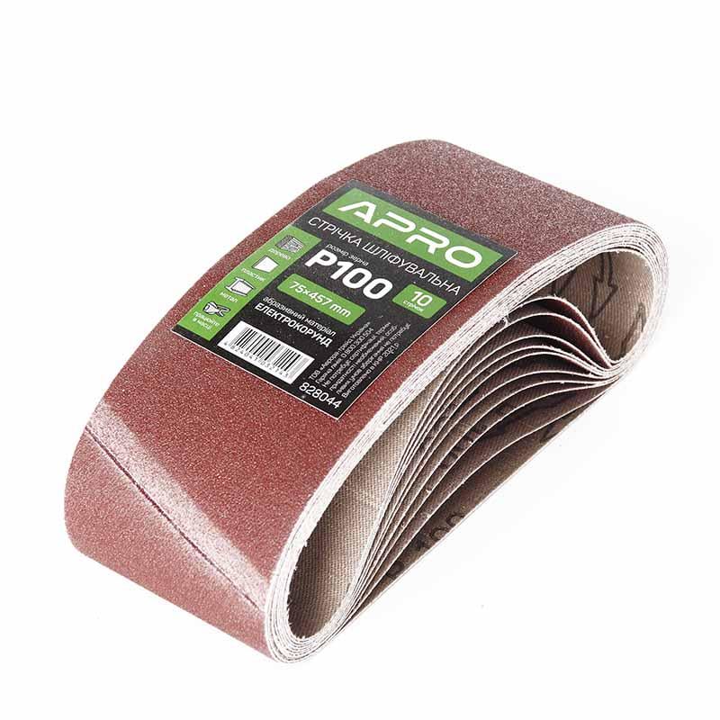 Стрічка шліфувальна нескінченна Apro P100 75x457 мм 10 шт. (18665530) - фото 1 Стрічка шліфувальна нескінченна Apro P100 75x457 мм 10 шт. (18665530) - фото 1