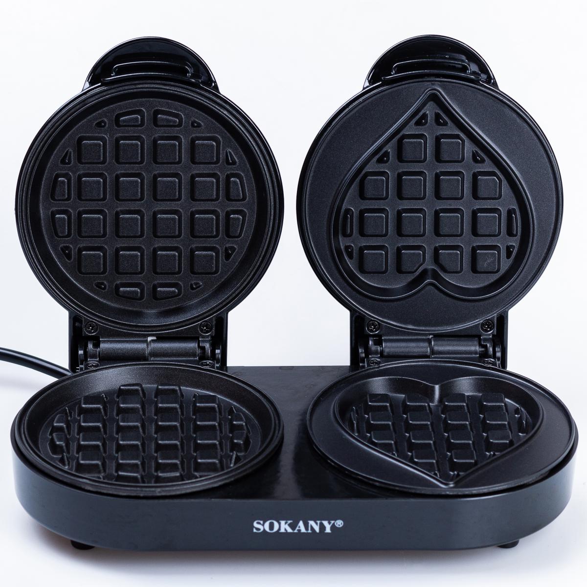 Вафельница для толстых вафель Sokany SK-BBQ-850 двойная Черный (SKBBQ850) Вафельница для толстых вафель Sokany SK-BBQ-850 двойная Черный (SKBBQ850)