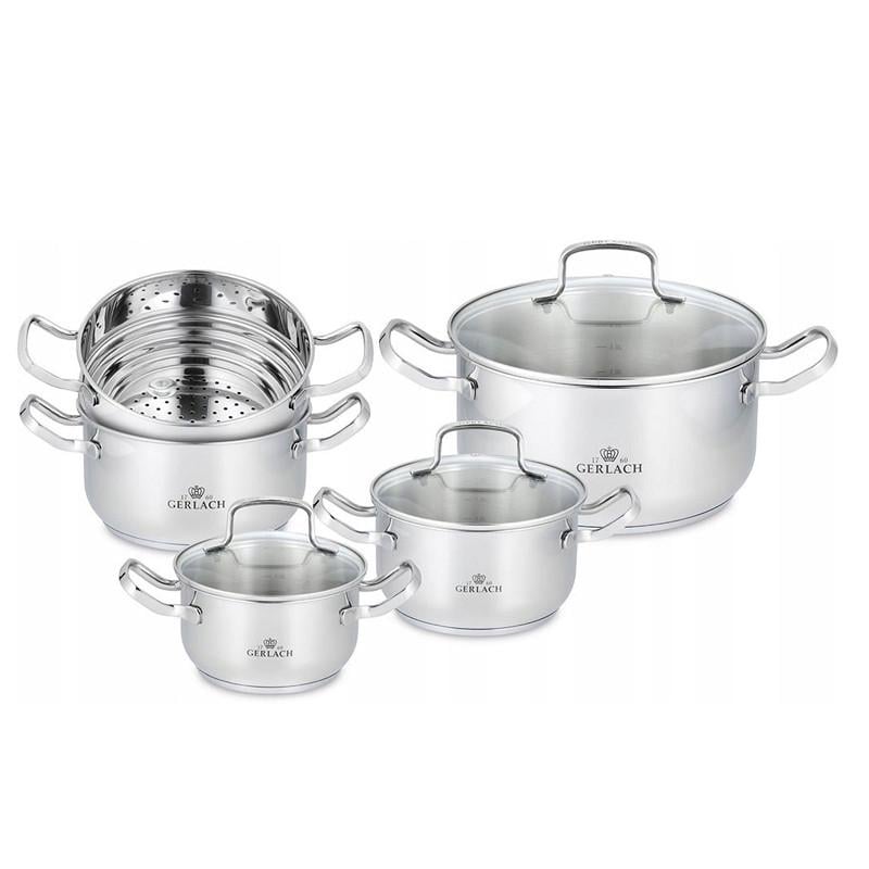 Набор кастрюль Gerlach Simple из нержавеющей стали 9 шт. (2015284724)