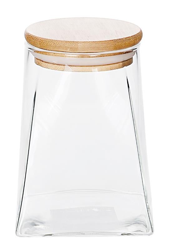 Банк для хранения Ardesto Fresh конус стекло/бамбук 910 мл (AR1391BLC)