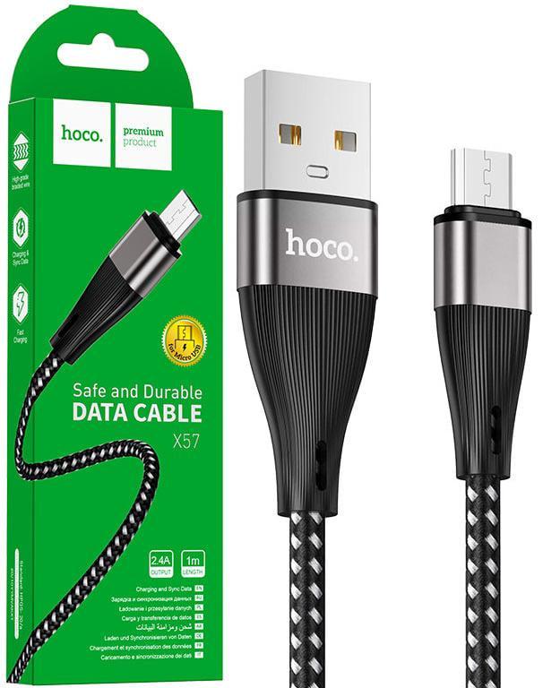 Кабель інтерфейсний Hoco X57 USB-micro/USB 1 м Black (25115)