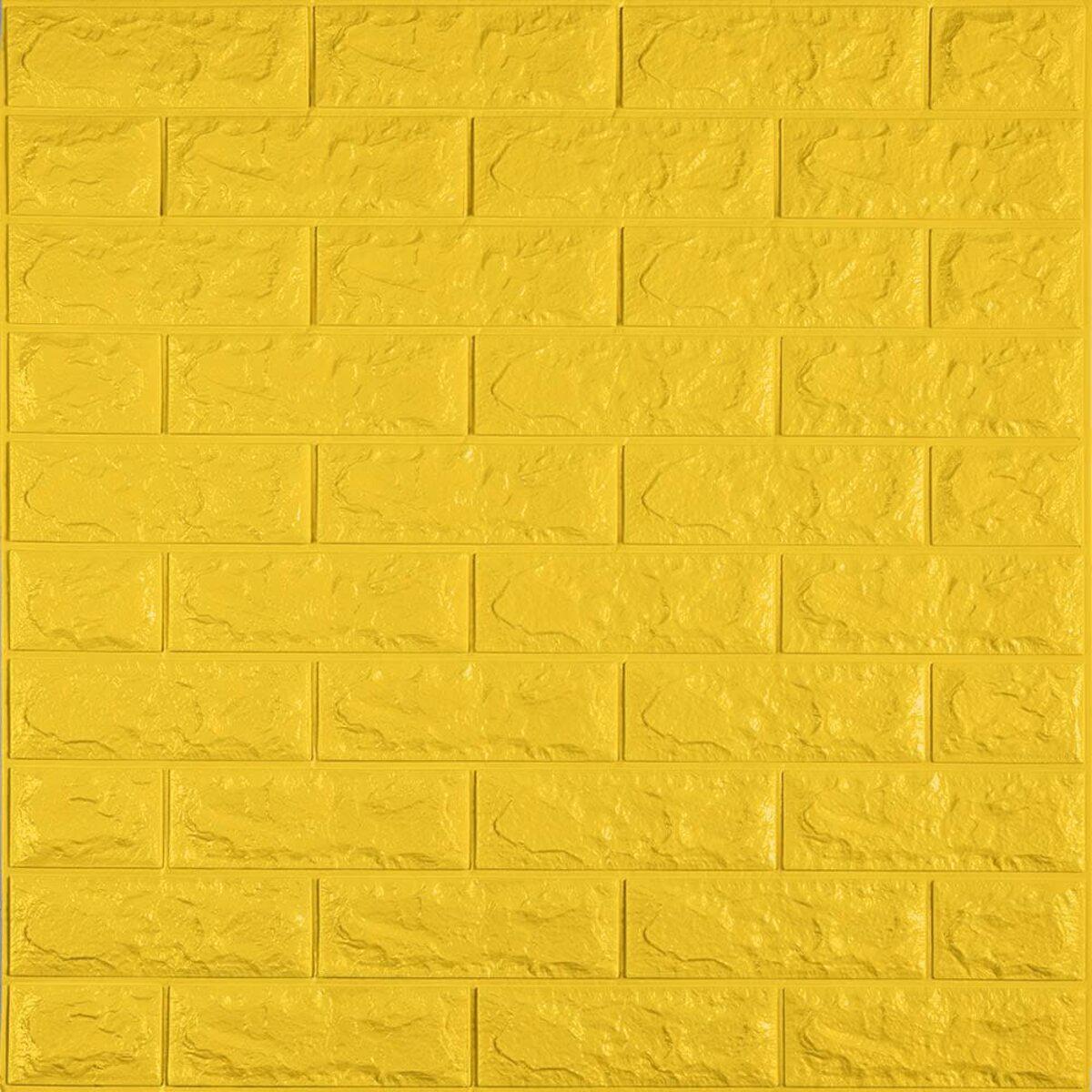 Панель самоклеящаяся 3D кирпич 010-7 700х770х7 мм Желтый (SW-00000049)