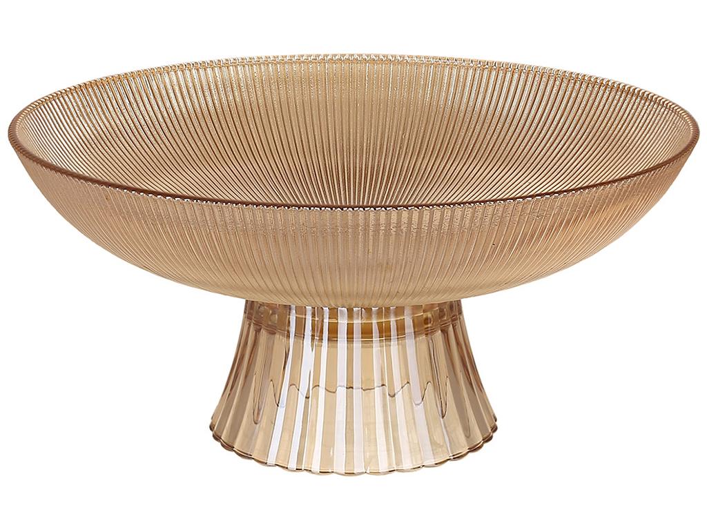 Фруктовница из рифленого стекла на ножке 25х11,8 см Амбер (BDI-992-114)