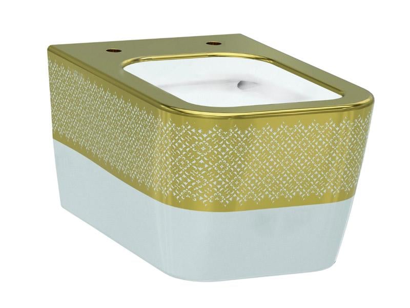 Чаша підвісного унітазу IDEVIT Halley 3204-2616-1101 Білий/Золотий
