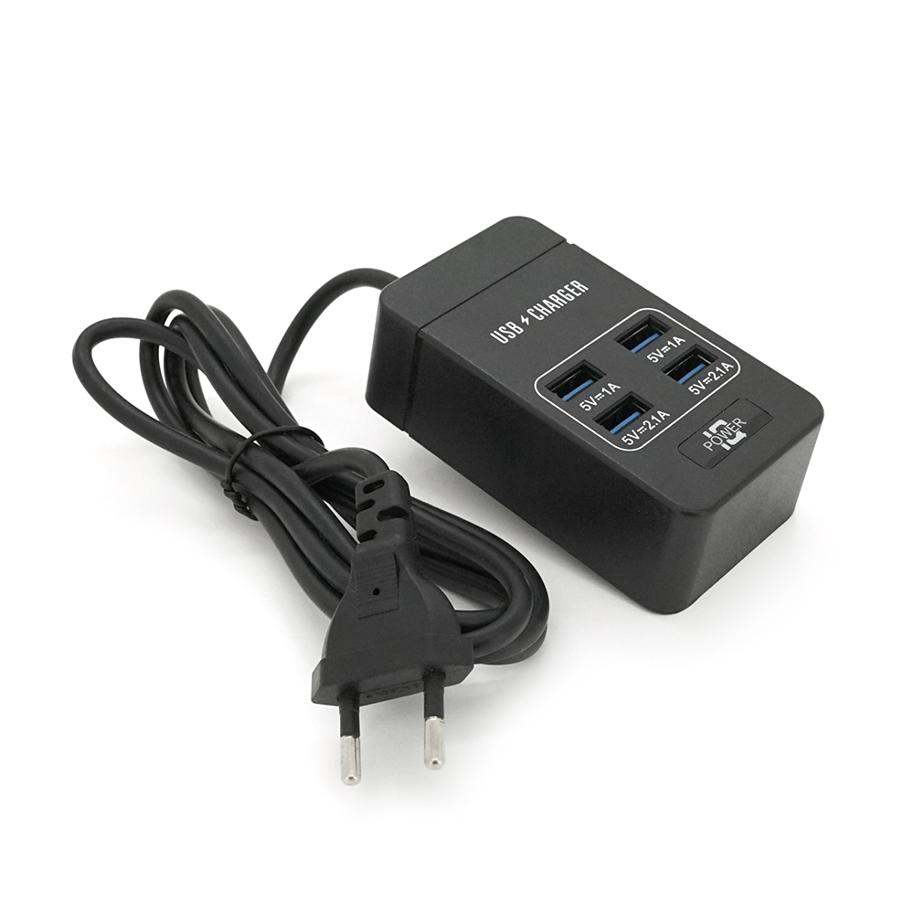 Сетевой фильтр ТВ-Т05 4 USB 3х0,75 мм 2,1А 1,5 м Black (YUT_V8434)