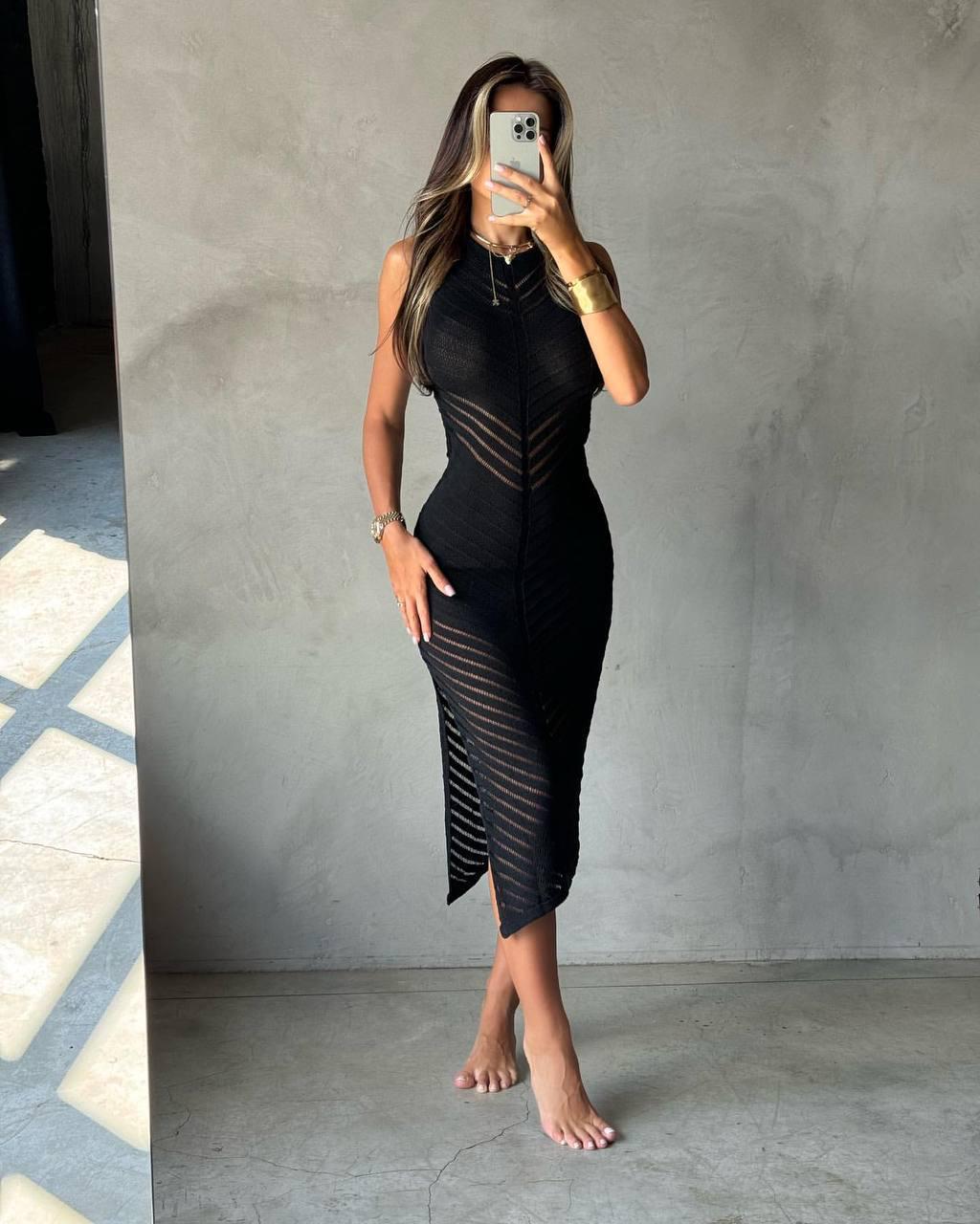 Сукня жіноча в'язана S-L Чорний