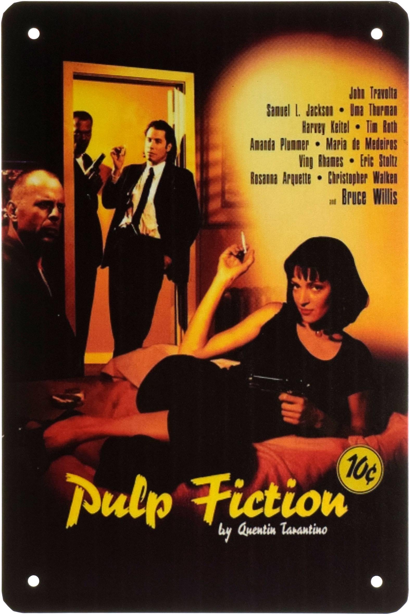 Табличка металлическая Криминальное Чтиво/Pulp Fiction By Quentin Tarantino 20x30 см