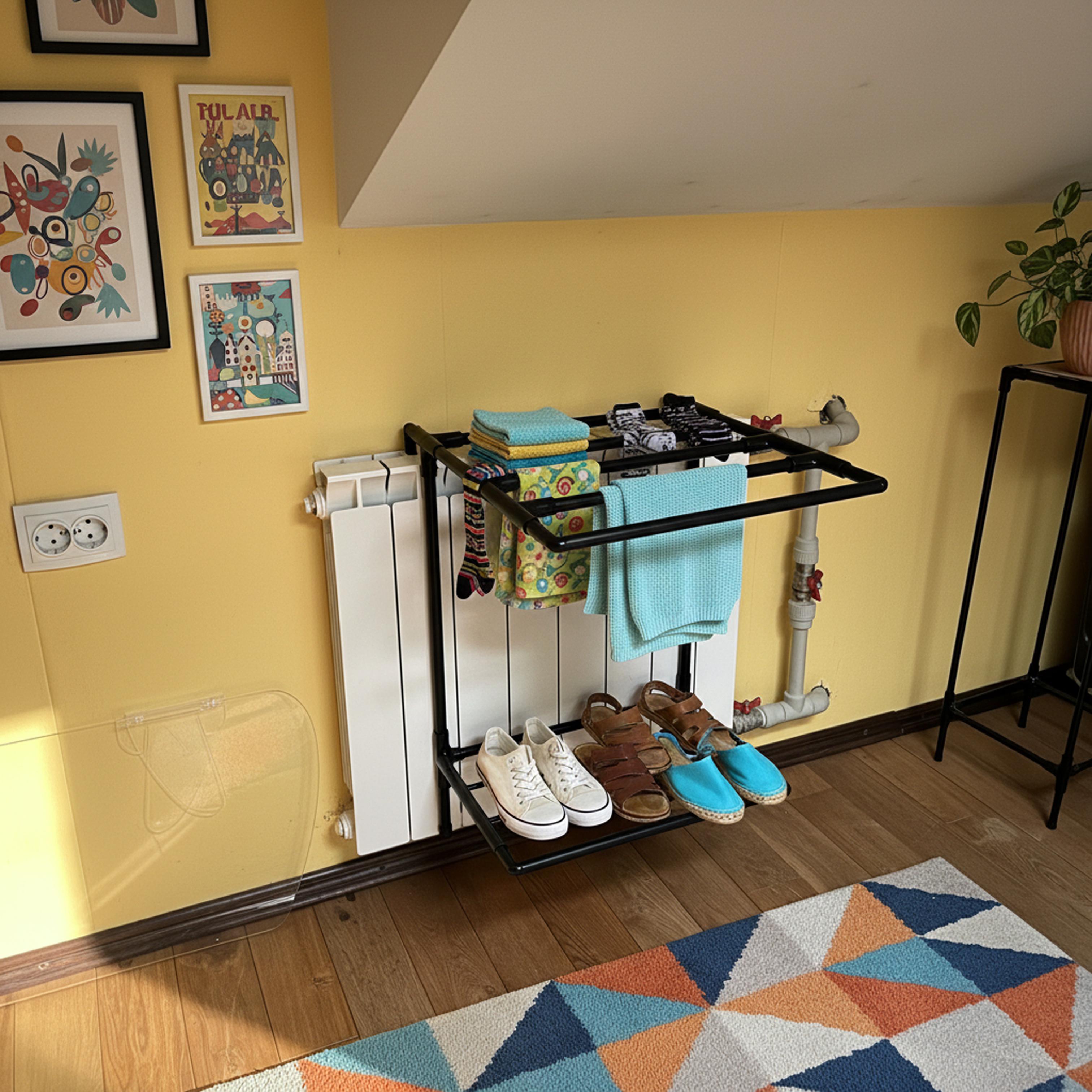 Сушилка на батарею Gobi 2х уровневая усиленная универсальная 60 см (30651366) - фото 4 Сушилка на батарею Gobi 2х уровневая усиленная универсальная 60 см (30651366) - фото 4