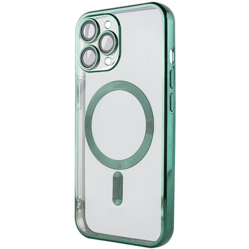 Хромований Чохол Magnetic з Технологією MagSafe + захист камери для Apple iPhone 15 Pro Max (6.7") Green - фото 1