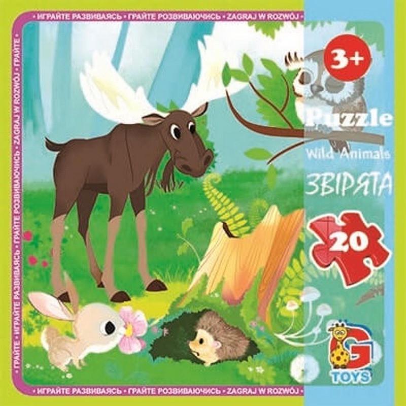 Пазлы детские картонные G-Toys Лесные обитатели 20 эл. (IP-177-P-787)