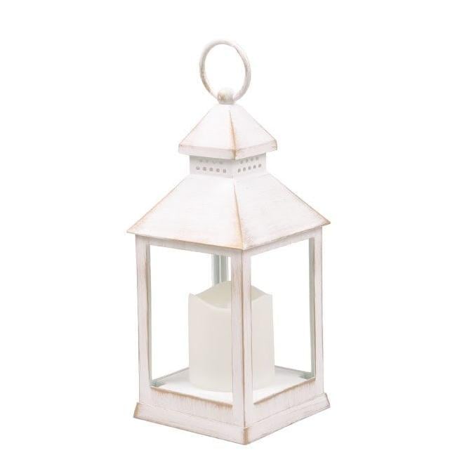 Подсвечник-фонарь со свечей LED Flora Белый (12341)