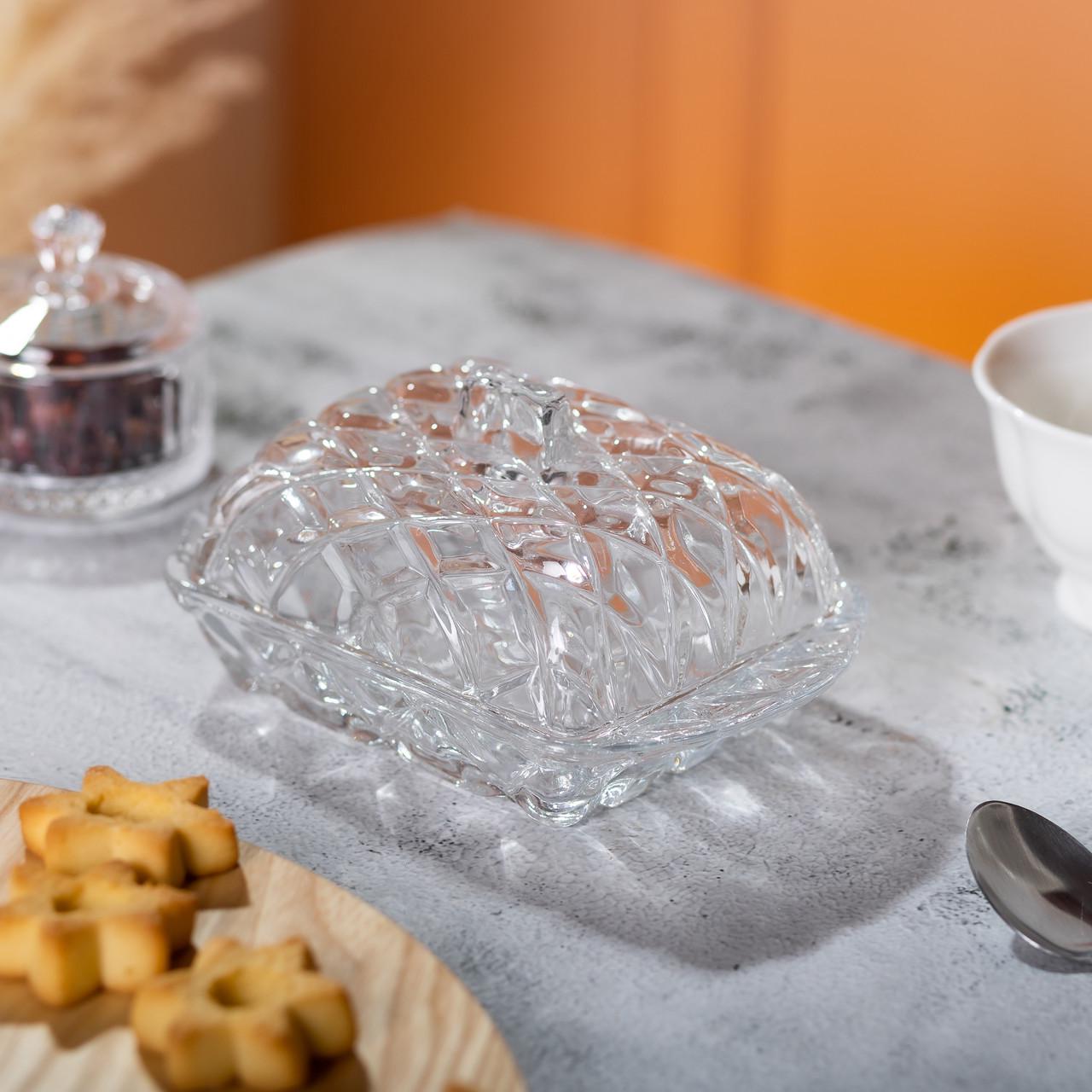 Маслянка скляна для вершкового масла з кришкою 16,5x10,5x8 см - фото 5 Маслянка скляна для вершкового масла з кришкою 16,5x10,5x8 см - фото 5