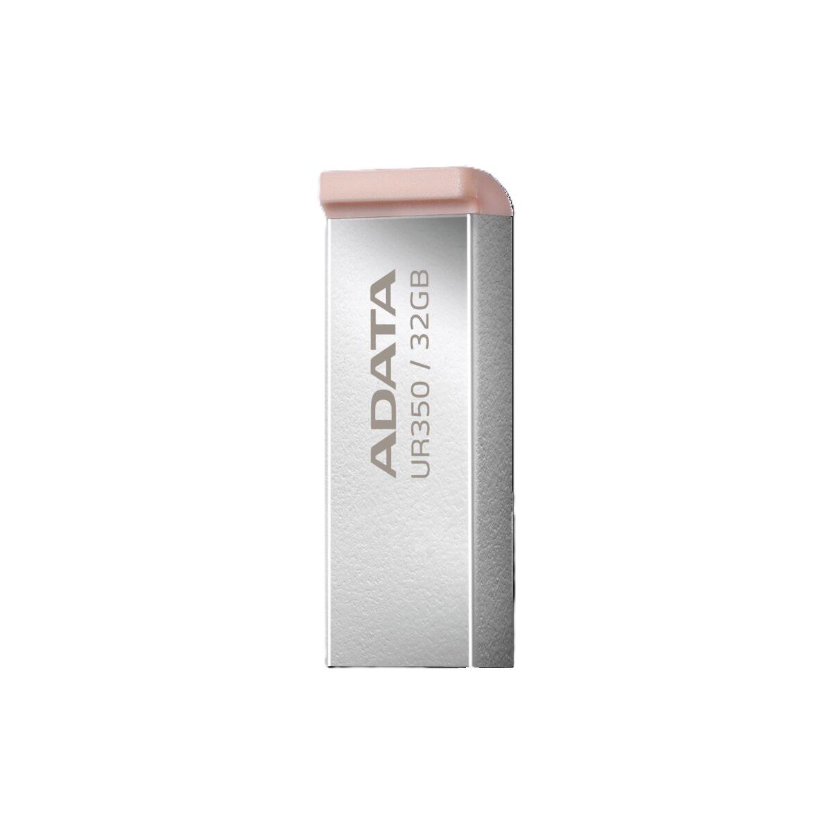 Флеш-память USB ADATA UR 350 32 Гб Silver/Beige (19556666) - фото 4