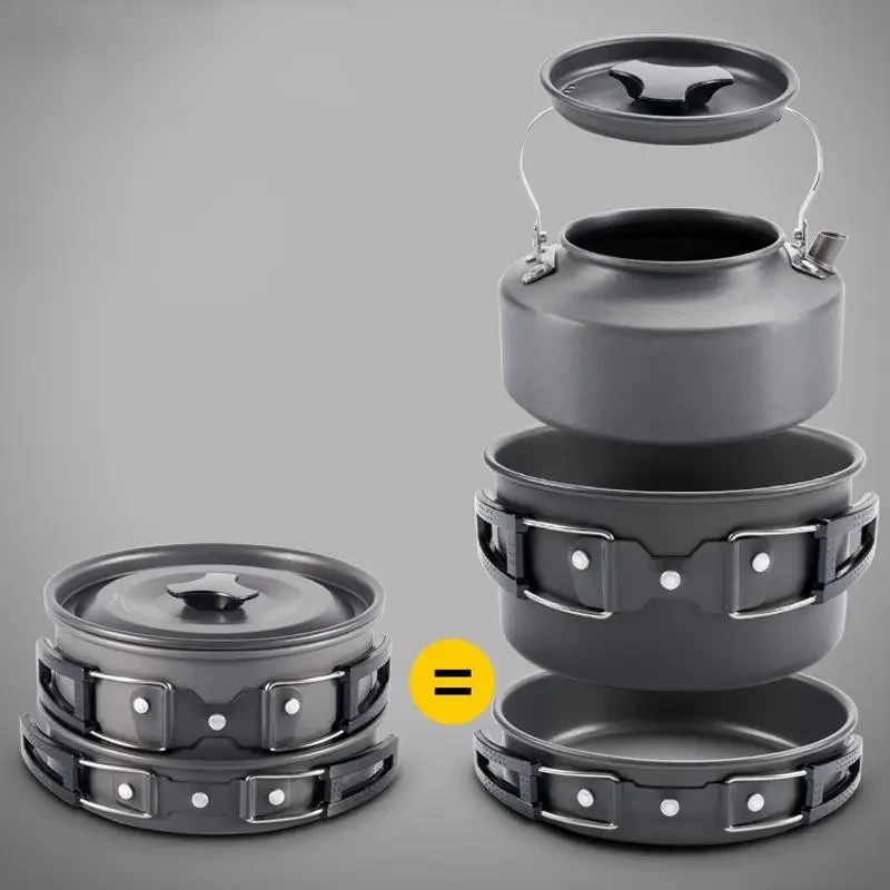 Туристичний набір посуду GL-C31 каструля/сковорідка/чайник - фото 6 Туристичний набір посуду GL-C31 каструля/сковорідка/чайник - фото 6