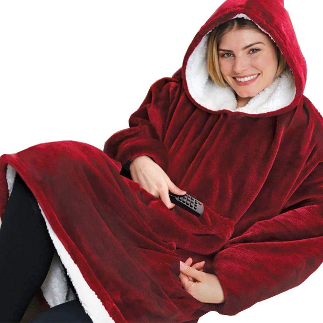 Плед-толстовка з капюшоном Huggle Hoodie (ma153bordo) - фото 3