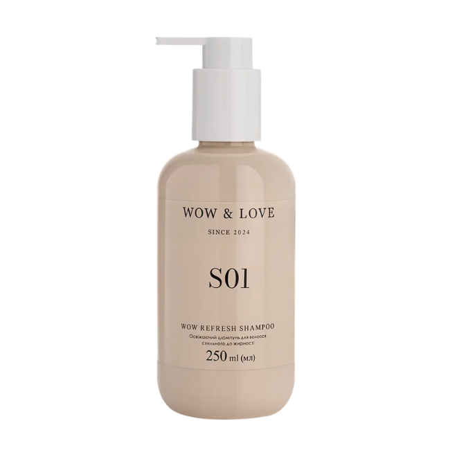 Освіжаючий шампунь для волосся схильного до жирності WOW & LOVE WOW REFRESH SHAMPOO S01 250 мл (4820296770052)