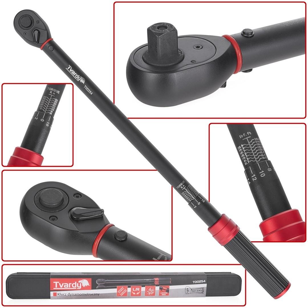 Ключ динамометриичний Tvardy 1/2 50-330 Nm з хромомолібденової сталі Cr-Mo SCM440 твердістю 49HRC 565 мм (T00254) - фото 2 Ключ динамометриичний Tvardy 1/2 50-330 Nm з хромомолібденової сталі Cr-Mo SCM440 твердістю 49HRC 565 мм (T00254) - фото 2