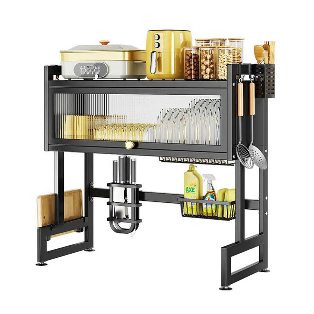 Органайзер двухъярусный для сушки и хранения посуды со шкафчиком над раковиной 65 см - фото 2 Органайзер двухъярусный для сушки и хранения посуды со шкафчиком над раковиной 65 см - фото 2