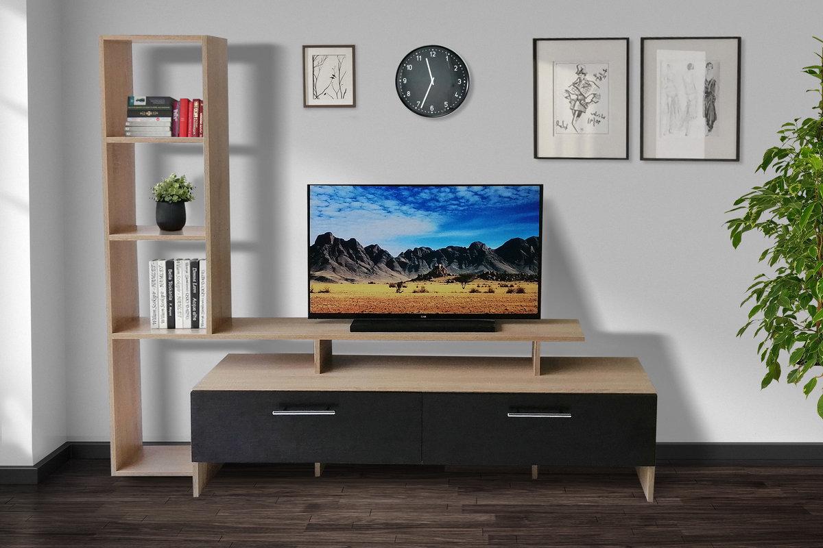 Тумба під ТВ Мікс Меблі ТВ-12 1715х360х1400 мм Дуб Сонома/Венге (27879461) - фото 1 Тумба під ТВ Мікс Меблі ТВ-12 1715х360х1400 мм Дуб Сонома/Венге (27879461) - фото 1