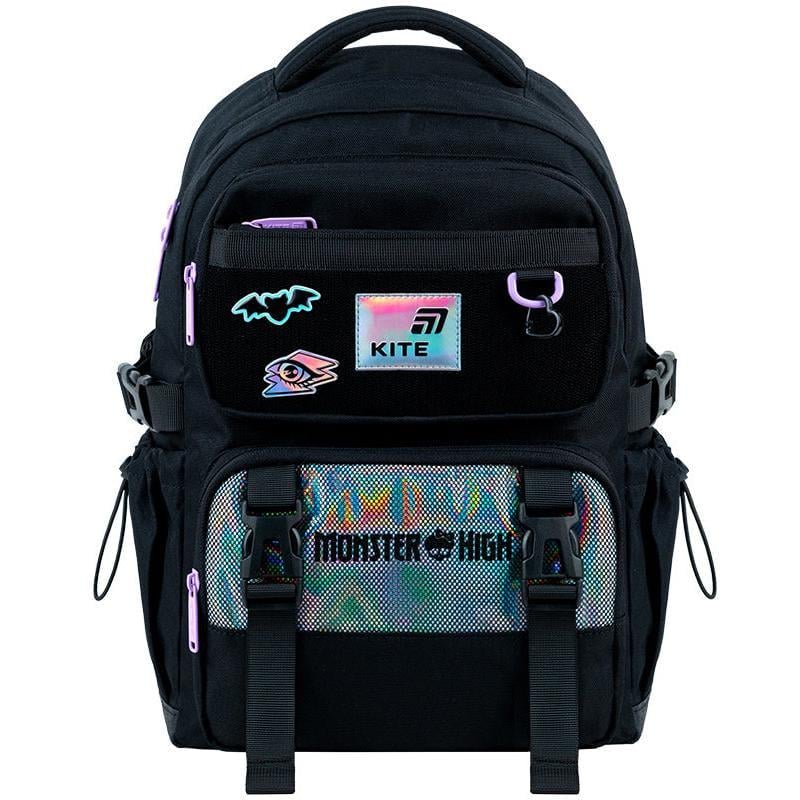 Рюкзак школьный KITE Education Monster High 39x28x12,5 см 13 л Черный (MH26-1022M)
