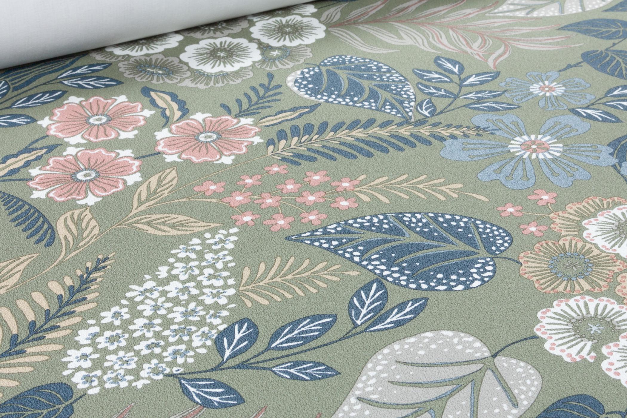 Обои флизелиновые GrandecoLife Karuna A76603 Декор винил горячего тиснения 0,53х10,05 м Разноцветный