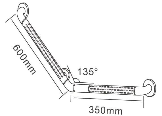 Поручень кутовий SanStore HS-026A-1 d 32 мм Білий (45889) - фото 2