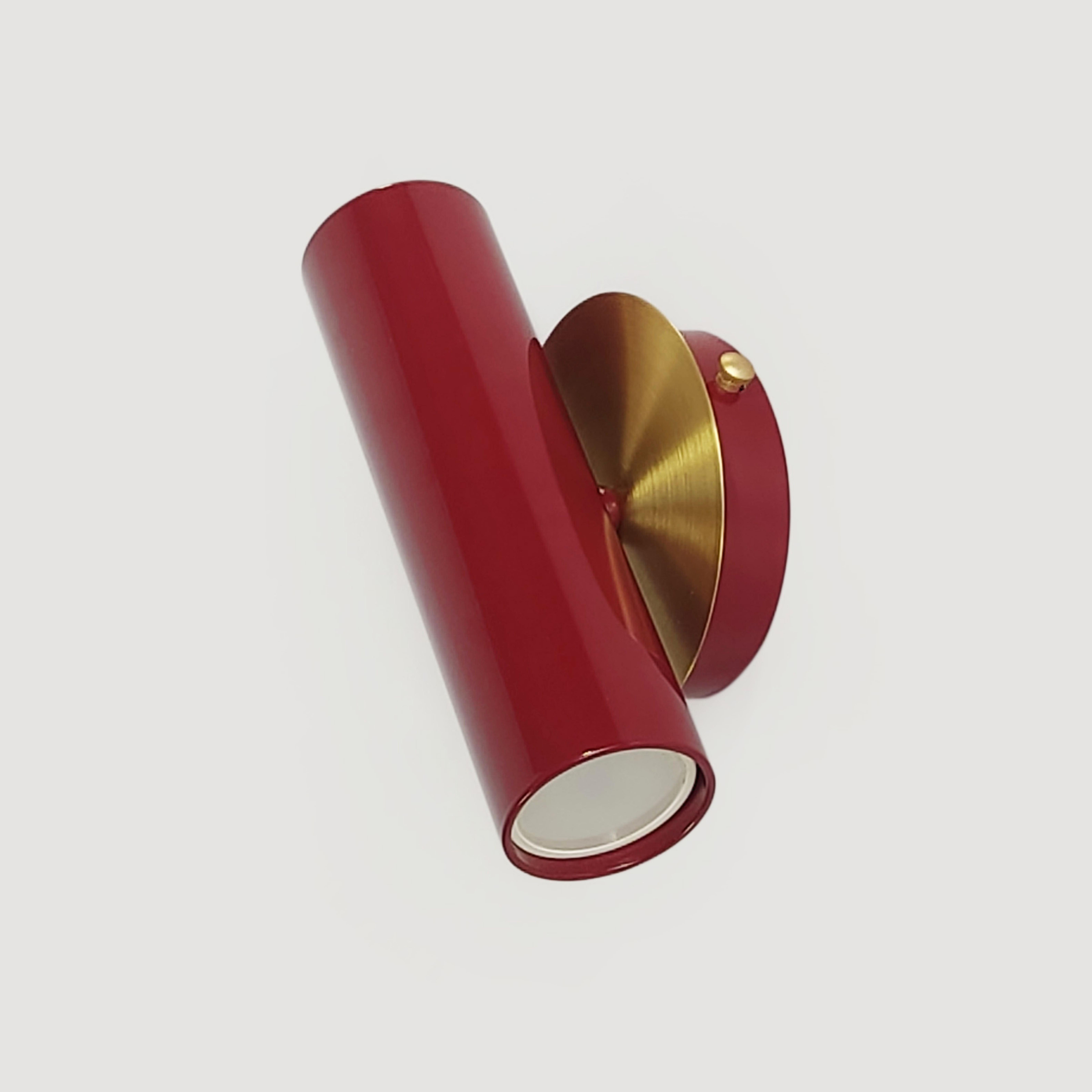 Настенный двойной светильник Gaff Design с деталями из латуни для ванной или спальни Бургунди (BRASS5) - фото 3 Настенный двойной светильник Gaff Design с деталями из латуни для ванной или спальни Бургунди (BRASS5) - фото 3