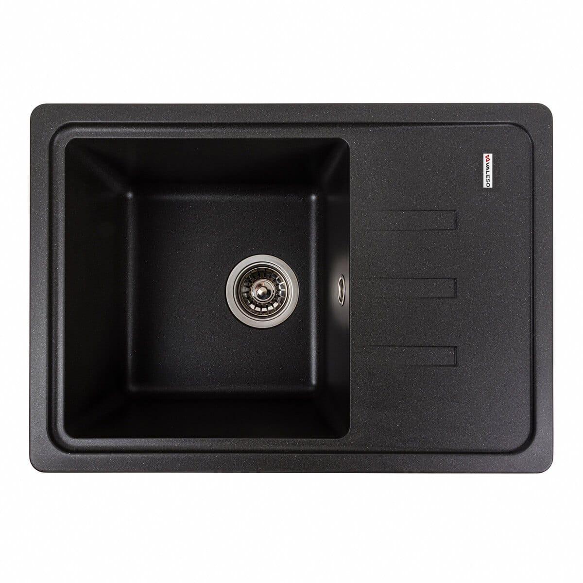 Мойка гранитная Valeso Liana 620х430 врезная прямоугольная Морион матовый (PLTM-SP000047660)