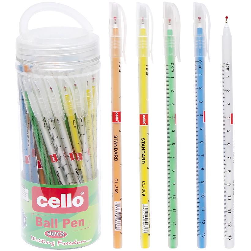 Ручка масляна з лінійкою 50 шт. в уп. Синій (MTT-157599)