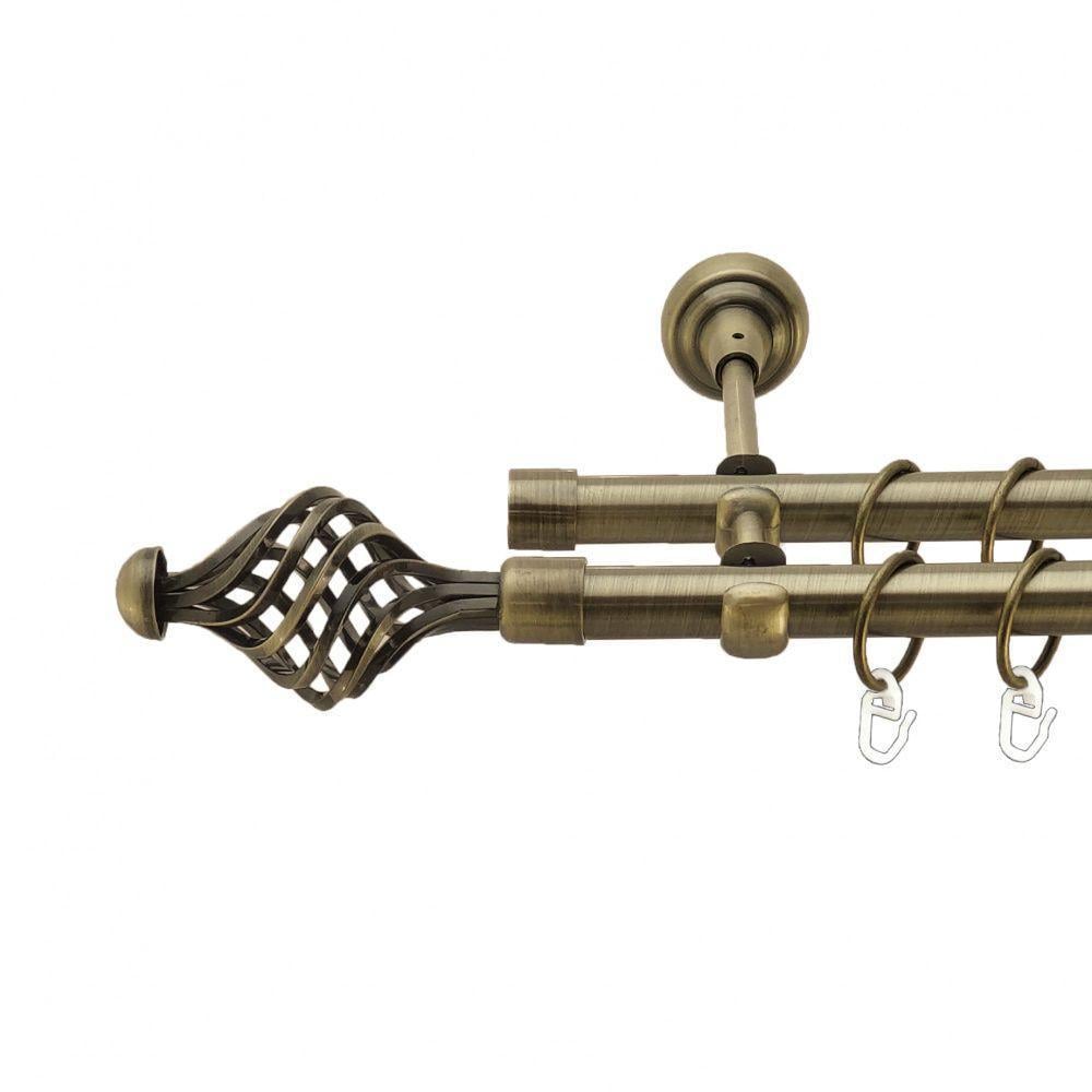 Карниз трубчастий дворядний Orvit Арезо 19/16 мм 400 см Антик (009-2318) - фото 1