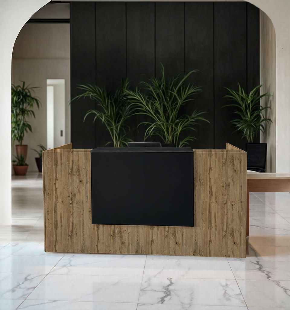 Стійка адміністратора Tobi Sho Ресепшн/1 для офісу/салону з підсвічуванням та ящиками/2000х800х1000 мм Дуб аппалачі/Чорний - фото 3 Стійка адміністратора Tobi Sho Ресепшн/1 для офісу/салону з підсвічуванням та ящиками/2000х800х1000 мм Дуб аппалачі/Чорний - фото 3