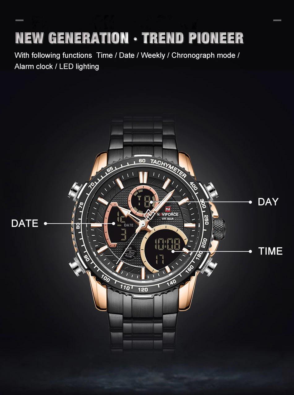 Чоловічий годинник Naviforce Fire 9182 Black - фото 4