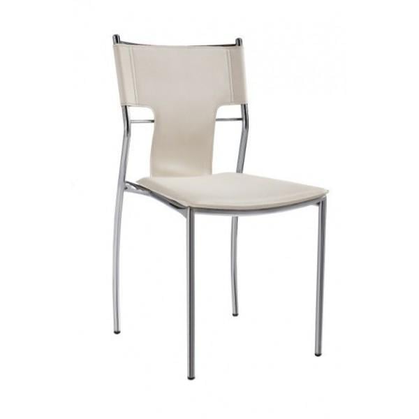Мягкий стул Group SDM Берлин Х хром/кожзам Белый