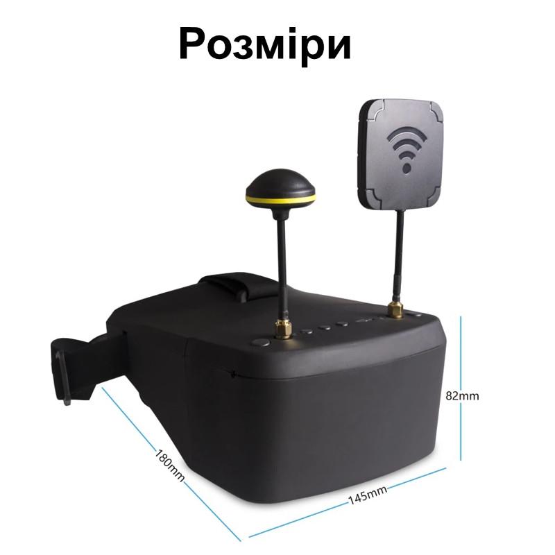 FPV окуляри-шолом для квадрокоптера і авіамоделей Eachine EV800D та 2 антени запис 5" 5,8 гГц (100987) - фото 6