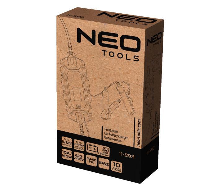 Зарядний пристрій NEO tools 10А/160 Вт 3-200Ач для автомобільних акумуляторів AGM/GEL - фото 2 Зарядний пристрій NEO tools 10А/160 Вт 3-200Ач для автомобільних акумуляторів AGM/GEL - фото 2