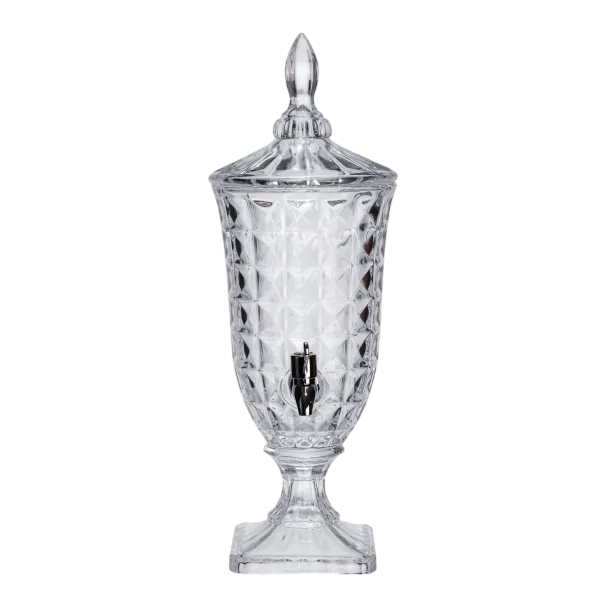 Лимонадница на ножке с краном из толстого стекла 2 л Прозрачный Лимонадница на ножке с краном из толстого стекла 2 л Прозрачный